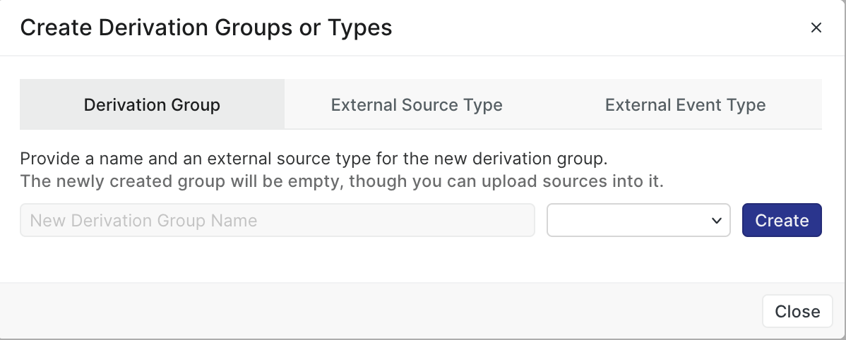 Figure 8: Create a Derivation Group