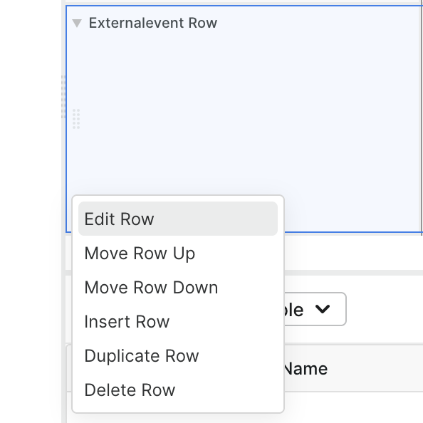 Opening the layer 'Edit Row' option