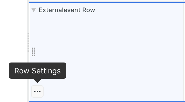 Opening the layer row settings