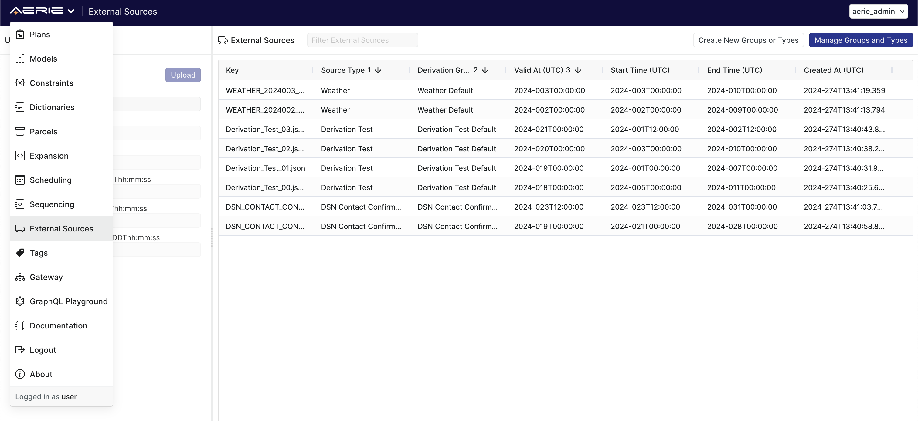 Figure 8: External Source Manager