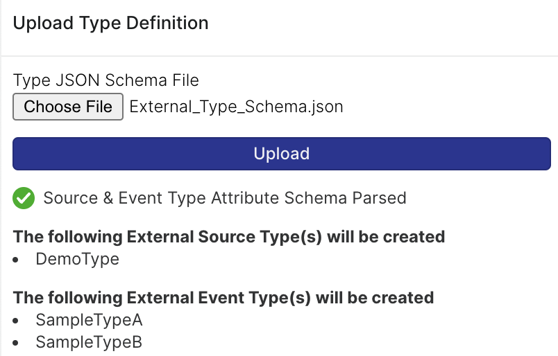 Results from successfully parsing the file