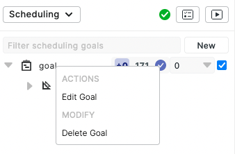 Aerie UI - Goal Context Menu