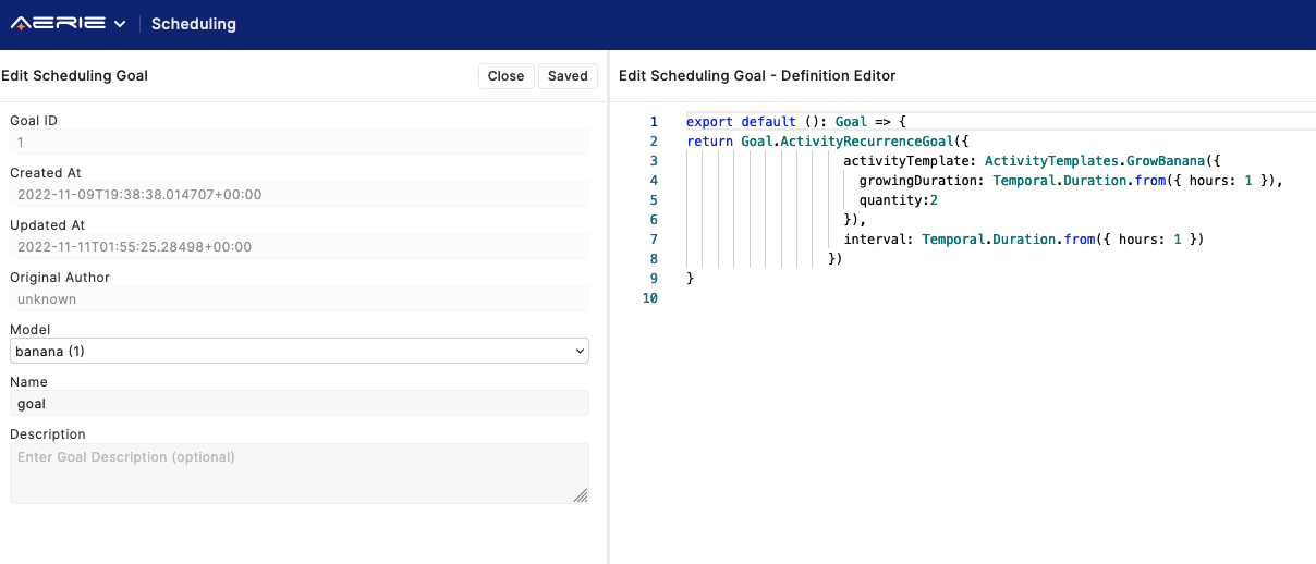 Aerie UI - Scheduling Goal Editor - Edit Goal