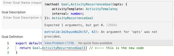 Aerie UI - Invalid Recurrence Goal