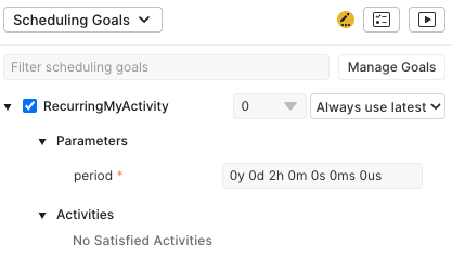 Aerie Scheduling - Parameterized Goal