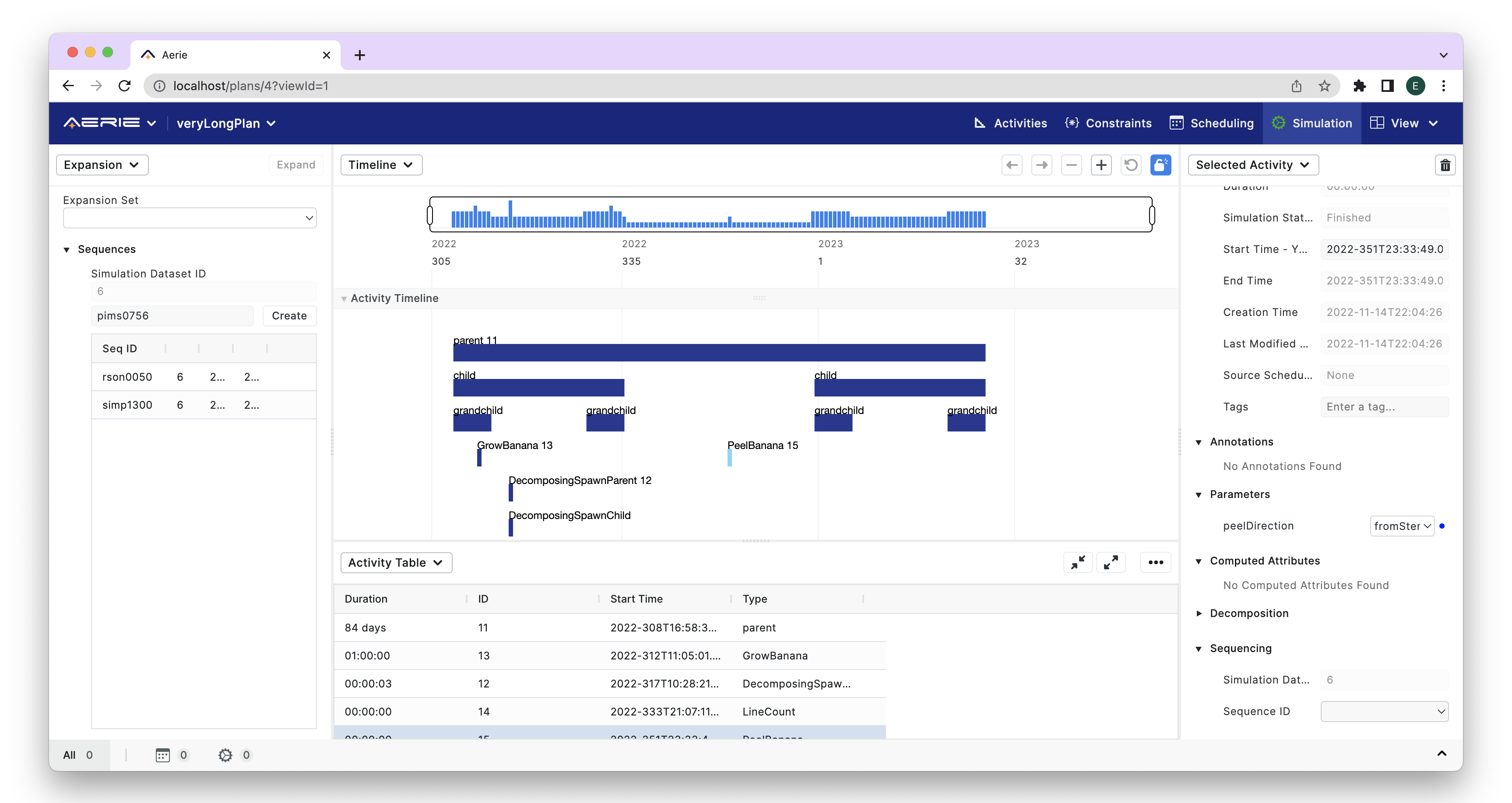 Aerie UI - Plan Create Sequence