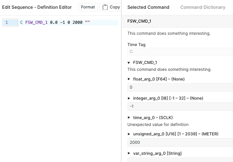 Form view for sequence editing