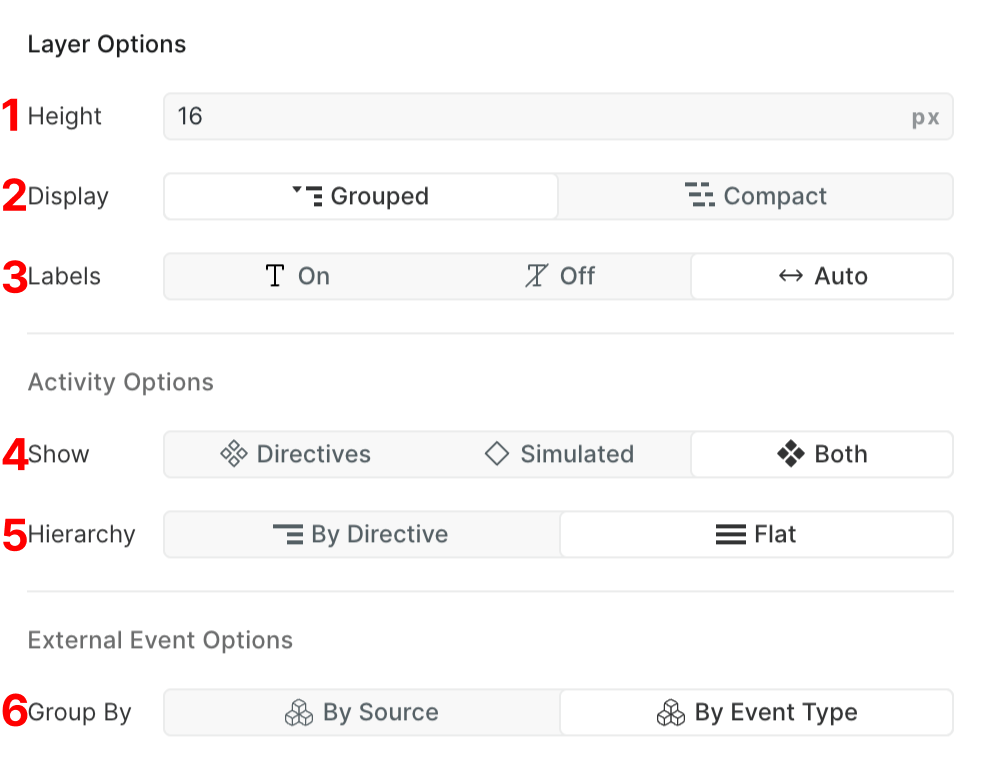 Aerie UI - Timeline Discrete Options