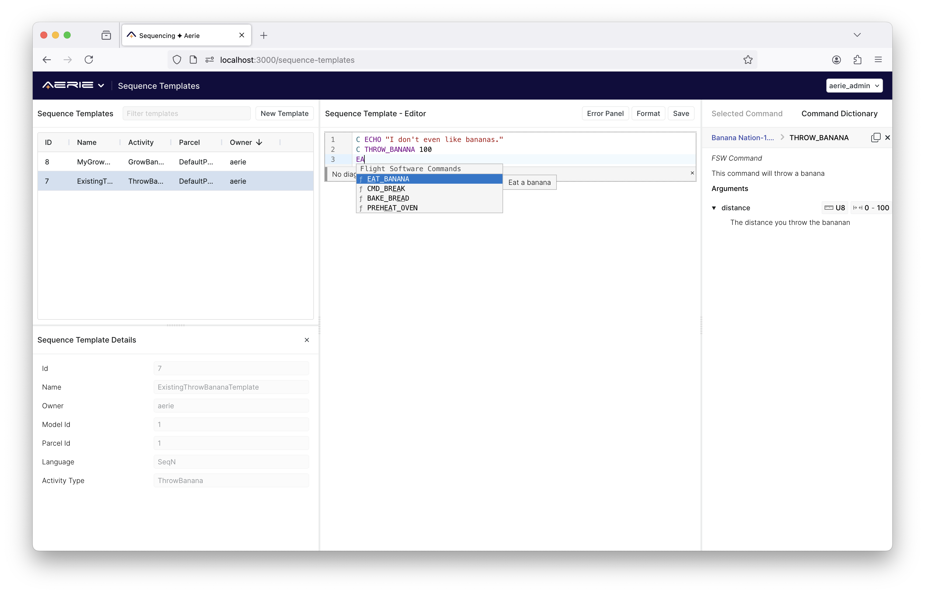 PlanDev UI - Template Editor