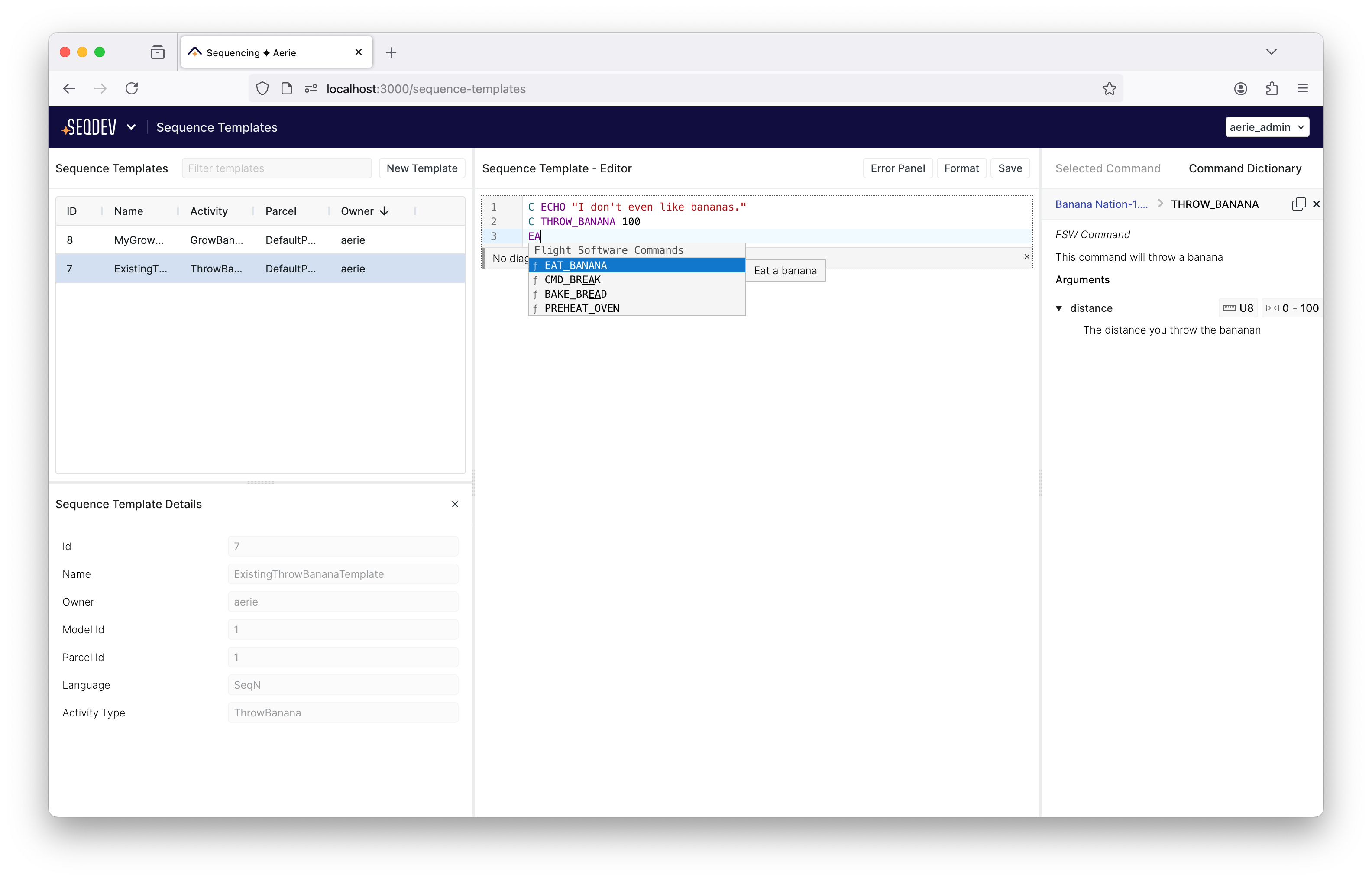 PlanDev UI - Template Editor
