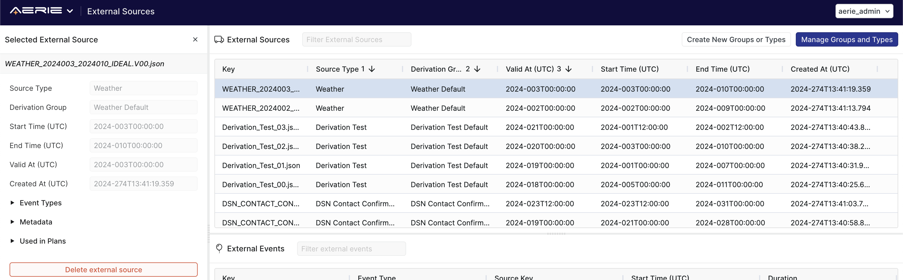 Figure 12: External Source Table