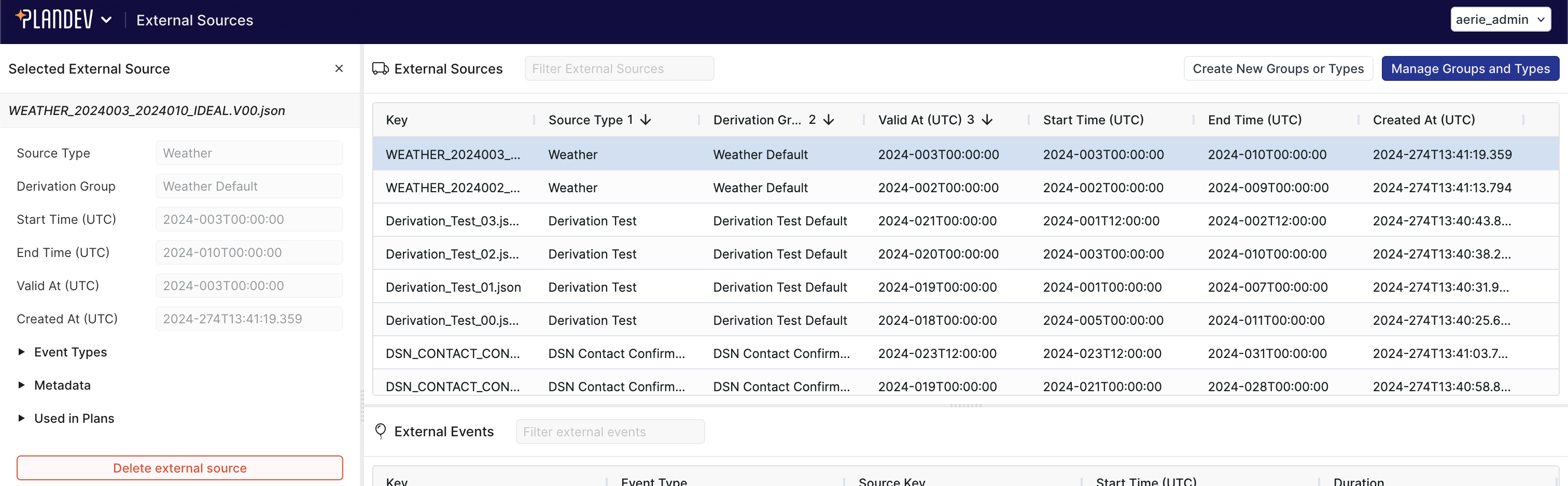 Figure 12: External Source Table
