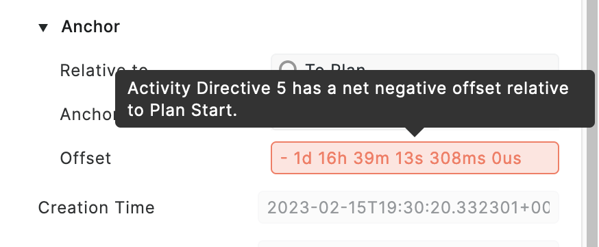 PlanDev UI - Anchor Validation Error in a Tooltip