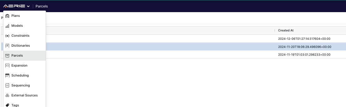 Navigate to SeqDev parcel configuration view