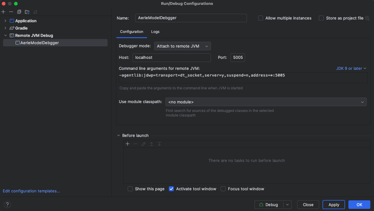Remote Debug Configuration