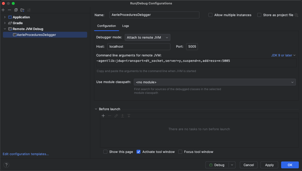Remote Debug Configuration