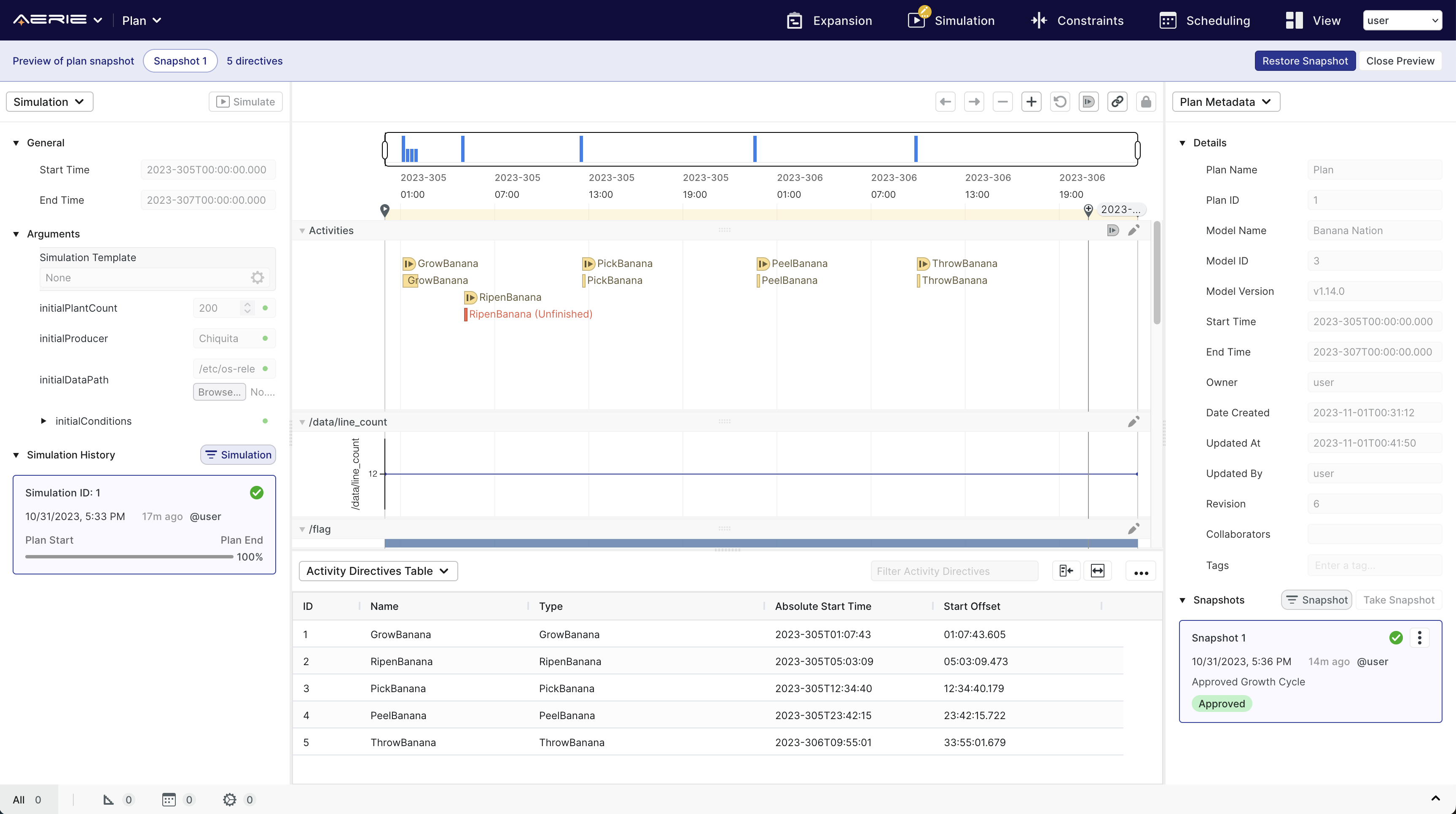 PlanDev UI - Take Snapshot Modal